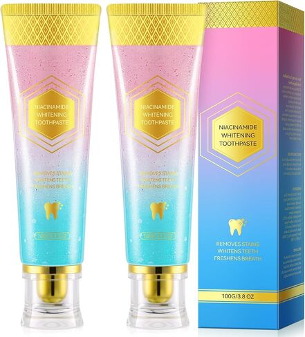2pcs Niacinamide Whitening Toothpaste, Niacinamide Toothpaste Whitening， Fresh Breath，Improves Gum Health， Fluoride-Free Formula is Suitable for Sensitive Teeth (3.8oz) in Kuwait