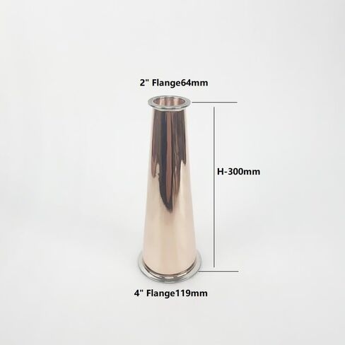 4" Flange119mm X 2"Flange64mm Long Type Tri-clamp Copper Bowl Reducer For Homebrewing,Height-300mm in Saudi Arabia