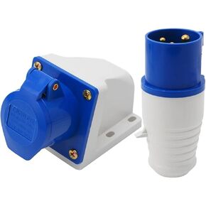 16 Amp 3 Pin Industrial Plug+Socket 220-250V Weatherproof IP44 2P+E 3Phase 16A in Saudi Arabia