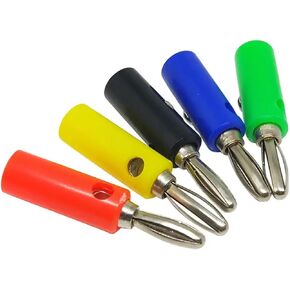4MM Banana Plug Socket - Solderless Speaker Terminal Connectors 20/50/500PCS 5 Colors Available(Gold Plated Black,100 PCS) in Saudi Arabia
