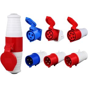Industrial Plug and Socket 5pin 3core 3P/4P/5P Electrical Connector 16A 32A IP44 Wall Mounted 220V 380V 415V(Panel Mounted Socked,16A-4P) in Saudi Arabia