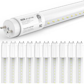 JESLED 4 عبوات T8 LED لمبات 4 أقدام، 14 وات 2450LM 6000K فائقة السطوع، مصابيح LED من النوع A+B 4FT، استبدال أنابيب الفلورسنت، التوصيل والتشغيل أو تجاوز الصابورة، غطاء شفاف in Kuwait