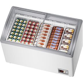 12.8 Cu.Ft Commercial Ice Cream Freezer 49 in Display Case Chest Freezer Restaurant Gelato Dipping Cabinet with 5 Large Displayed Baskets, 2 Sliding Glass Doors, Rolling Wheels and Lockable Breaks in Kuwait