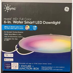 Cync Full Color 75W EQ 2000K 6 in. Wafer Smart LED Downlight Plus Junction Box (1-Pack) 93130935 in Saudi Arabia