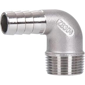 3/4'' Male Thread x Hose Tail 304 Stainless Steel Elbow Water Pipe Fitting SS304 Reducer Joint Connector(25mm) in Kuwait
