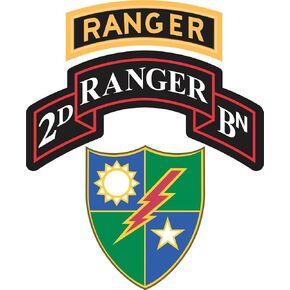 US Army 2nd Battalion, 75th Ranger Regiment With Ranger Tab Waterproof Vinyl Window Bumper Sticker Decal 3.8inch in Saudi Arabia