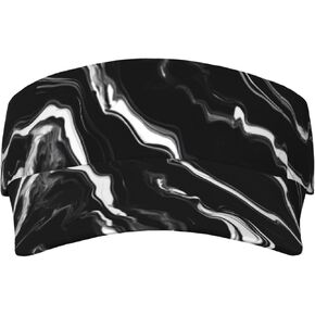 Black White Marble Print Print Foldable Sun Visor Hat Lightweight Adjustable Sun Visor Hat Outdoor Sports Cap for Adults in Kuwait
