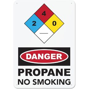 Sutter Signs Danger Propane No Smoking Sign - 10x7" Rust-Free Aluminum in Kuwait