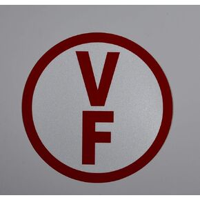 لافتة دائرية للأرضية V-F (أبيض، ملصق عاكس، 6X6) in Kuwait