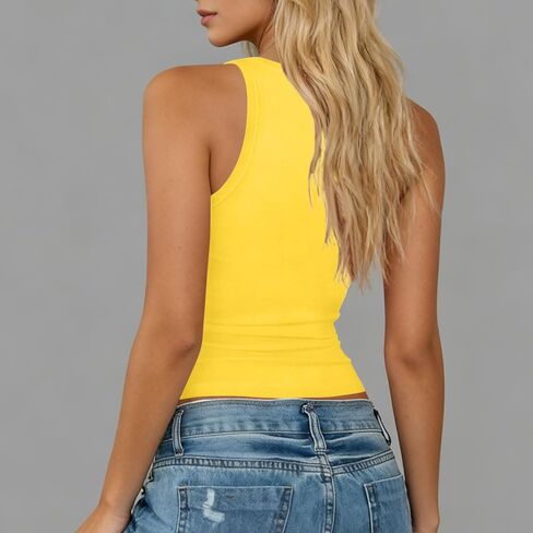 Beessbest Womens Summer Heart Neck Tank Tops Workout Ribbed Knit Tee Sleeveless Cropped Shirts Casual Slim Fit T Shirts in Kuwait