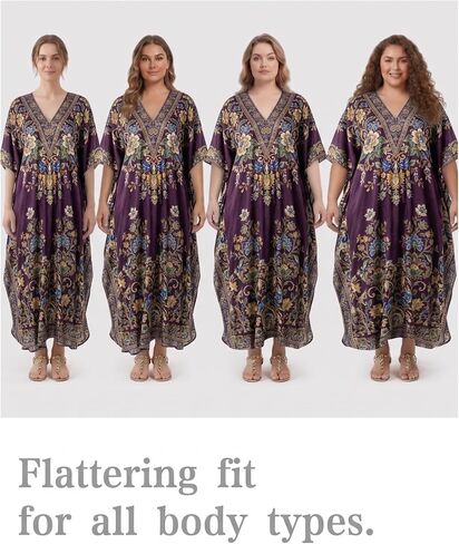 Ommiivex Womens Moo Moo Kaftan Dress Swimwear Coverup Loose Soft Cool for Beach Vaccation Resort in Kuwait