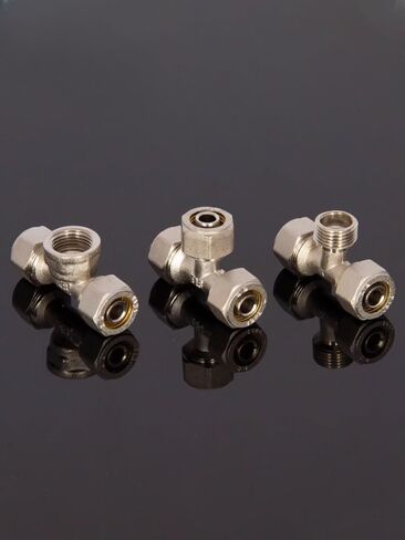 Straight Elbow Tee Cross 2 3 4 Wasy 12x16mm PEX 1/2" 3/4" BSPP Male Female Nickel Plated Brass Pipe Fitting Solar hoti(1216x3l4F Elbow) in Kuwait