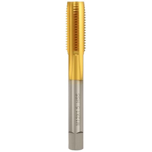 M12 x 1.5 Straight Flute Tap - M2 High Speed Steel Metric Right Hand Thread Tap Titanium Finish Screw Thread Milling Machine Taps Threading Tapping in Kuwait