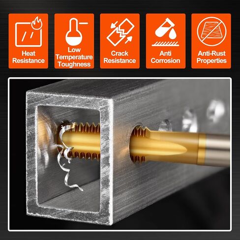 M12 x 1.5 Straight Flute Tap - M2 High Speed Steel Metric Right Hand Thread Tap Titanium Finish Screw Thread Milling Machine Taps Threading Tapping in Kuwait