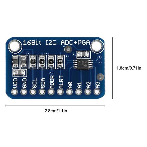 ADS1115 Analog to Digital Converter, 16 Bit 16 Byte 4 Channel I2C IIC Analog to Digital ADC PGA Converter Module (1 Pc) in Kuwait