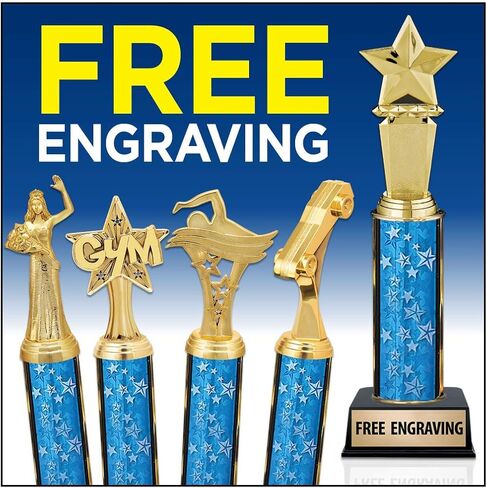 Crown Awards 11.75" Star Rocket Trophy, Star Rocket Trophies with Customized Text in Kuwait