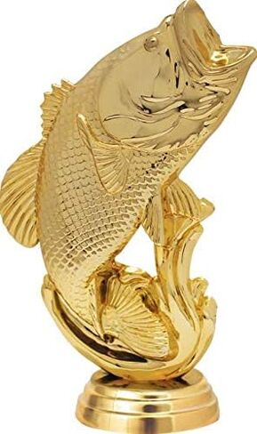 Crown Awards 15.3" Customized Fishing Trophies, Largemouth Bass Fish Trophy with Gold Cup in Saudi Arabia