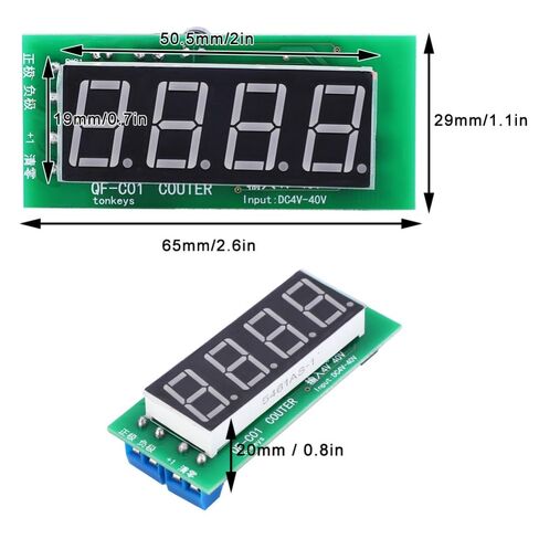 وحدة عداد رقمية مكونة من 4 أرقام QF-C04 DC4-40V شاشة LED حمراء مع وظيفة الذاكرة للعد الصناعي/اصنعها بنفسك المتوافقة مع مستشعر NPN in Kuwait
