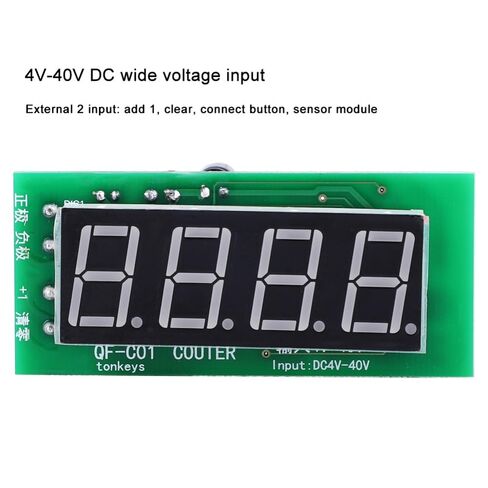 وحدة عداد رقمية مكونة من 4 أرقام QF-C04 DC4-40V شاشة LED حمراء مع وظيفة الذاكرة للعد الصناعي/اصنعها بنفسك المتوافقة مع مستشعر NPN in Kuwait