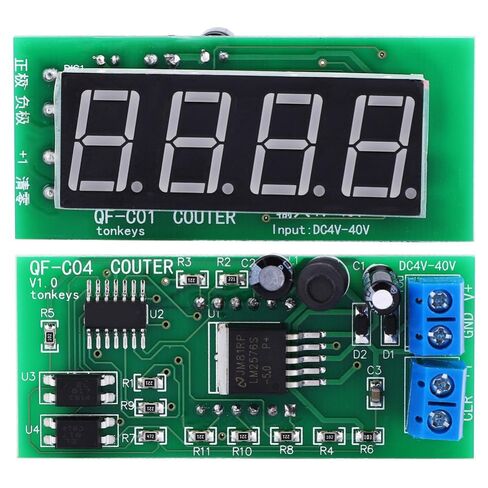 وحدة عداد رقمية مكونة من 4 أرقام QF-C04 DC4-40V شاشة LED حمراء مع وظيفة الذاكرة للعد الصناعي/اصنعها بنفسك المتوافقة مع مستشعر NPN in Kuwait