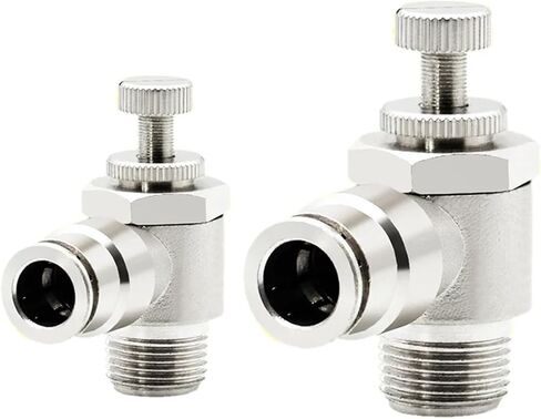 6PCS All Copper Nickel-Plated Quick Trachea Pneumatic SL4/6/8/10/12mm Cylinder Speed Valve Throttle Valve External Thread(SL6-01) in Kuwait