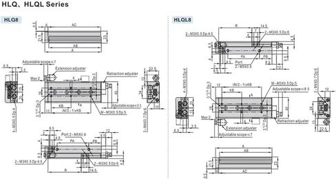 1 قطعة الهواء الشريحة الجدول اسطوانة هوائي اسطوانة HLQ6-10 HLQ 8-20 HLQ6-30A HLQ8-40AS HLQ8-50B HLQ8-30BS(HLQ8-40 1 قطعة ، كما) in Kuwait