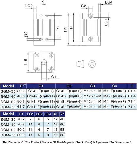 1 قطعة SGM-30 SGM-40 SGM-50 SGM-70 اسطوانة المصاصة الصناعية الهوائية المغناطيسية (SGM-30) in Kuwait