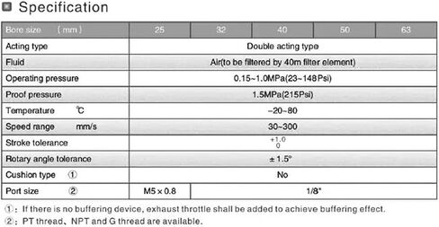 1 قطعة هوائي الروتاري لقط اسطوانة الهواء ACK25 ACK32 ACK40 ACK50 ACK63 SRC25 SRC32SRC40 SRC50 SRC63(SRC63,-180R) in Kuwait