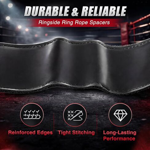 8 Pcs Boxing Ring Rope Spacers, PU Leather Two-Sided Ring Rope Separator Straps with Hook and Loop, Alignment Stabilizers for MMA Gym Training Equipment in Kuwait