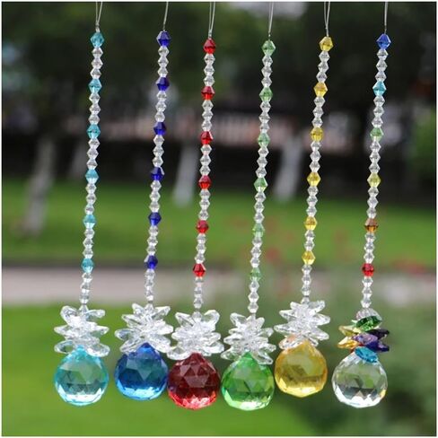 Hanging Crystals Prisms 1PCS 40mm Multicolor Hanging Crystal Faceted Ball Pendant Chandelier Prism Parts Home Decoration Hangings Crystals for Decoration in Kuwait