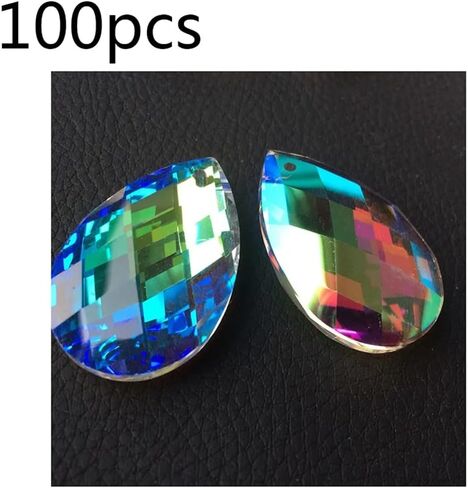 Hanging Crystals Prisms 100pcs 50MM Clear AB Crystal Hanging Pendents for Chandelier Parts Decoration Party Hangings Crystals for Decoration in Kuwait