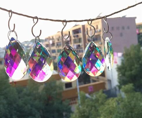 Hanging Crystals Prisms 100pcs 50MM Clear AB Crystal Hanging Pendents for Chandelier Parts Decoration Party Hangings Crystals for Decoration in Kuwait