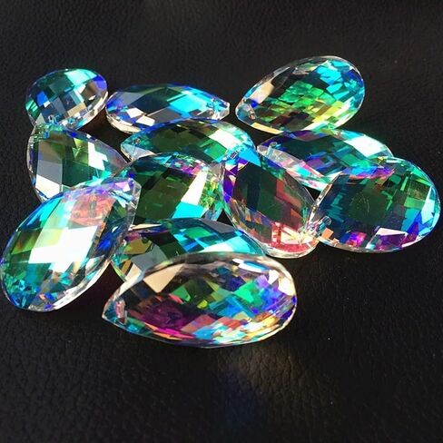 Hanging Crystals Prisms 100pcs 50MM Clear AB Crystal Hanging Pendents for Chandelier Parts Decoration Party Hangings Crystals for Decoration in Kuwait