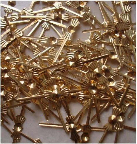 Hanging Crystals Prisms 100pcs Gold Bowtie Pins Connectors Crystal Prisms of Chandelier Lamp Parts Metal Hooks Accessories for Glass Pendants Hangings Crystals for Decoration in Kuwait