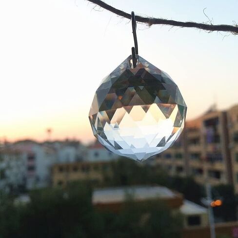 Hanging Crystals Prisms Clear 30mm K9 Crystal Faceted Ball Sparkle Sphere Pendant Home Decoration Hangings Crystals for Decoration in Kuwait