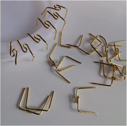 Hanging Crystals Prisms 600PCS Gold 14mm Twisted M Shaped Pin Connector Hook for Crystal Prisms Bead Chandelier Pendant Lamp Lighting Hanging Part Hangings Crystals for Decoration in Saudi Arabia