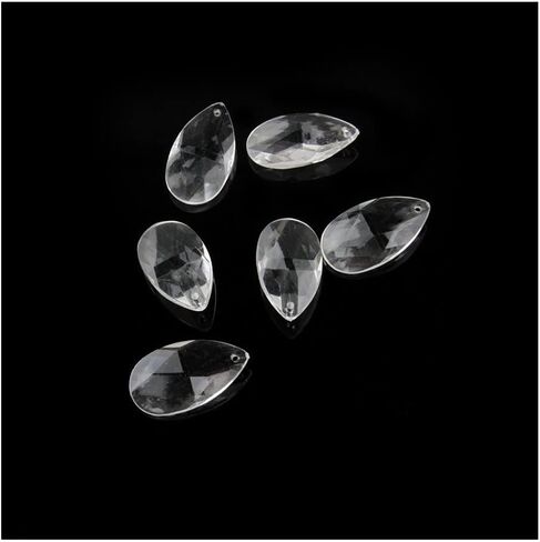 Hanging Crystals Prisms Crystal Plastic Teardrop Pendants 38mm 100pcs Faceted Prism Trimming Parts Hangings Crystals for Decoration in Saudi Arabia