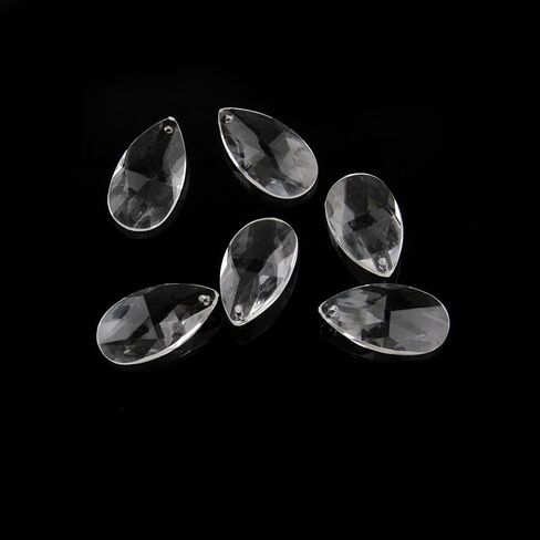 Hanging Crystals Prisms Crystal Plastic Teardrop Pendants 38mm 100pcs Faceted Prism Trimming Parts Hangings Crystals for Decoration in Saudi Arabia