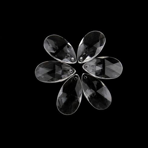 Hanging Crystals Prisms Crystal Plastic Teardrop Pendants 38mm 100pcs Faceted Prism Trimming Parts Hangings Crystals for Decoration in Saudi Arabia