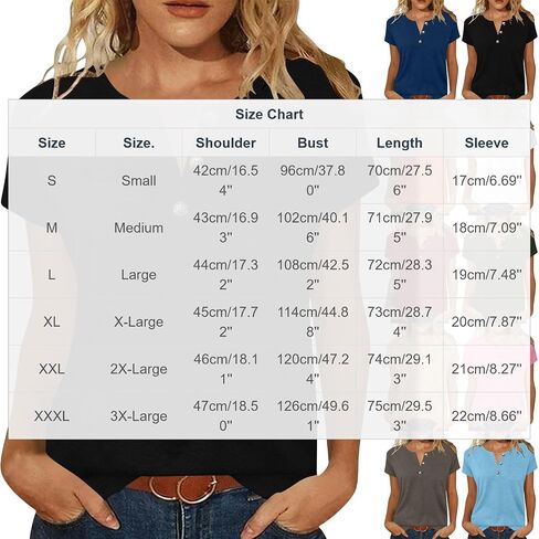 Womens Short Sleeve Henley T Shirt Crew Neck Button Down Loose Fit Top Business Casual Work Summer Tee in Saudi Arabia