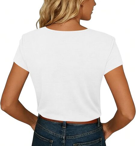 Womens Short Sleeve Henley T Shirt Crew Neck Button Down Loose Fit Top Business Casual Work Summer Tee in Saudi Arabia