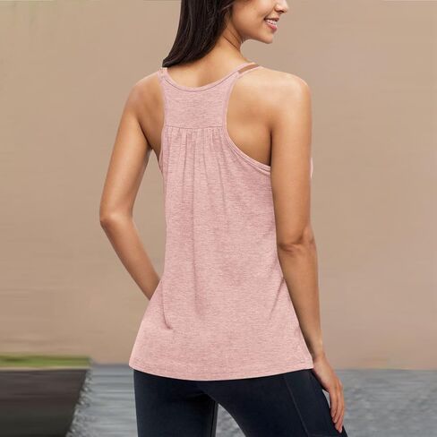 Womens Camisole with Shelf Bras Lightweight Padded Spaghetti Strap Tank Tops Casual Sleep Yoga Workout Sleeveless Tops in Saudi Arabia