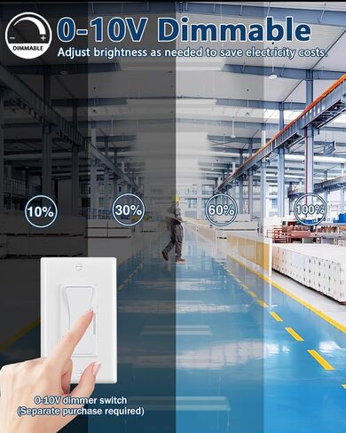 48 Pack 400W Linear High Bay LED Shop Lights with Motion Sensor,UL | 4FT Adjustable Wattage 400/320/240/100W, 120-277V 0-10V Dimmable 5000K, Commercial Grade for Warehouse Workshop in Saudi Arabia