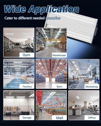 48 Pack 400W Linear High Bay LED Shop Lights with Motion Sensor,UL | 4FT Adjustable Wattage 400/320/240/100W, 120-277V 0-10V Dimmable 5000K, Commercial Grade for Warehouse Workshop in Saudi Arabia