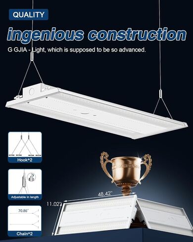 48 Pack 400W Linear High Bay LED Shop Lights with Motion Sensor,UL | 4FT Adjustable Wattage 400/320/240/100W, 120-277V 0-10V Dimmable 5000K, Commercial Grade for Warehouse Workshop in Saudi Arabia