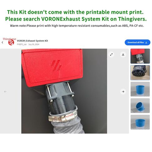 FYSETC Voron2.4 R2 3D Printer Accessories - Upgraded Filament Fume Extraction Kit: Retractable Exhaust Hose Pipe with 6038 Ventilation Fan No Printable Parts for Vorn 2.4 Triden 3D Printer Enclosure in Saudi Arabia