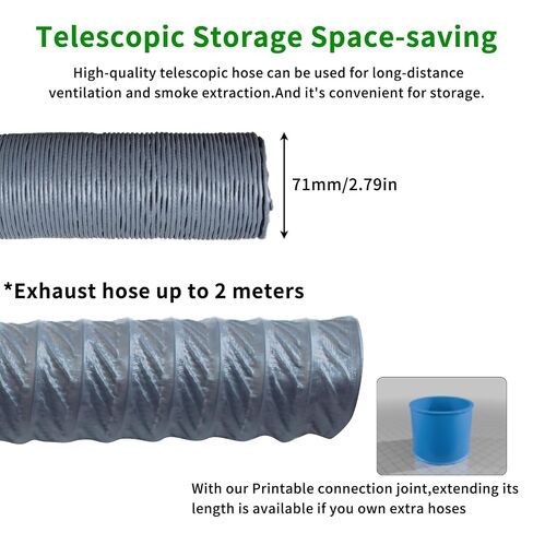 FYSETC Voron2.4 R2 3D Printer Accessories - Upgraded Filament Fume Extraction Kit: Retractable Exhaust Hose Pipe with 6038 Ventilation Fan No Printable Parts for Vorn 2.4 Triden 3D Printer Enclosure in Saudi Arabia