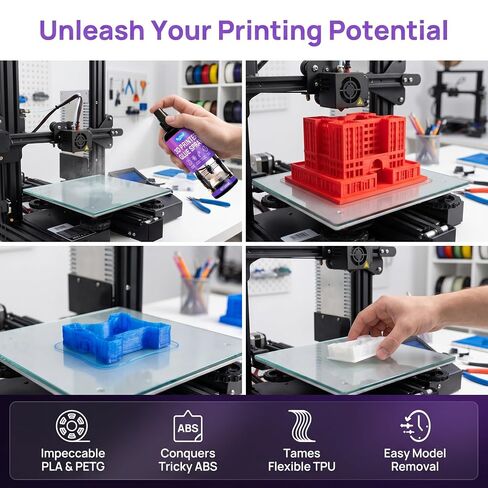 غراء لاصق للطابعة ثلاثية الأبعاد - بخاخ غراء مضاد للاعوجاج من أجل PLA ABS PETG TPU، سهل الإزالة بدون بقايا لوحة البناء in Kuwait