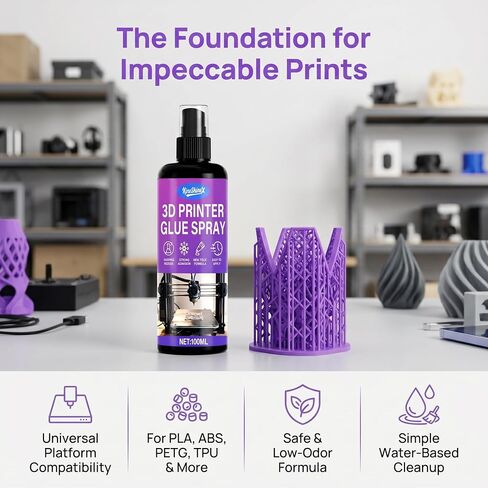 غراء لاصق للطابعة ثلاثية الأبعاد - بخاخ غراء مضاد للاعوجاج من أجل PLA ABS PETG TPU، سهل الإزالة بدون بقايا لوحة البناء in Kuwait