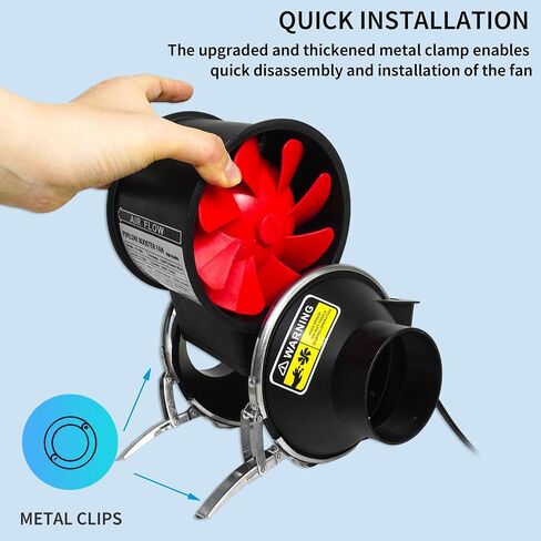 3 Inch Duct Fan, Inline Ventilation Exhaust Fan, 200 CFM Duct Intake High Efficiency Air Fan for Vent Bathroom, Kitchen, Grow Tent, Hydroponics, 3D Printer in Saudi Arabia
